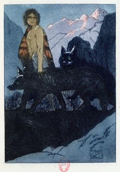 Mowgli und die Wölfe, Illustration aus 